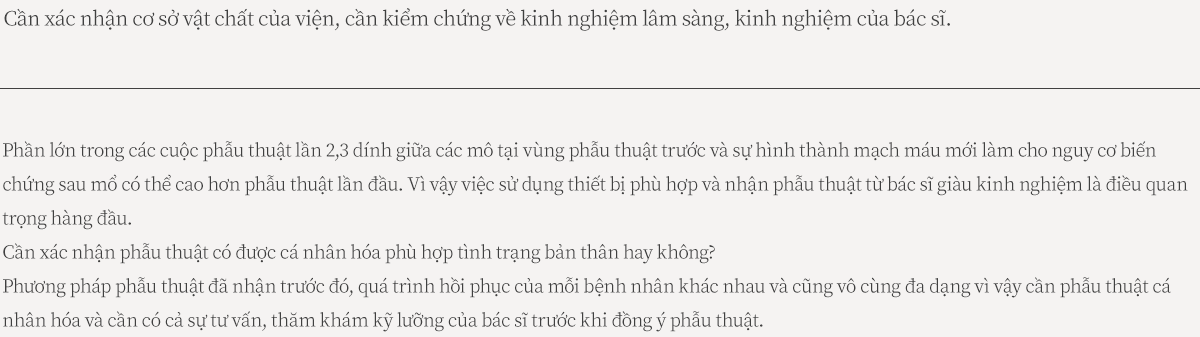 Những iều cần lưu ý khi quyết ịnh tái phẫu